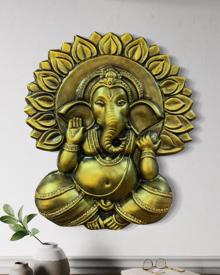 Ganesha with Chakra 3D Relief Mural Wall Art