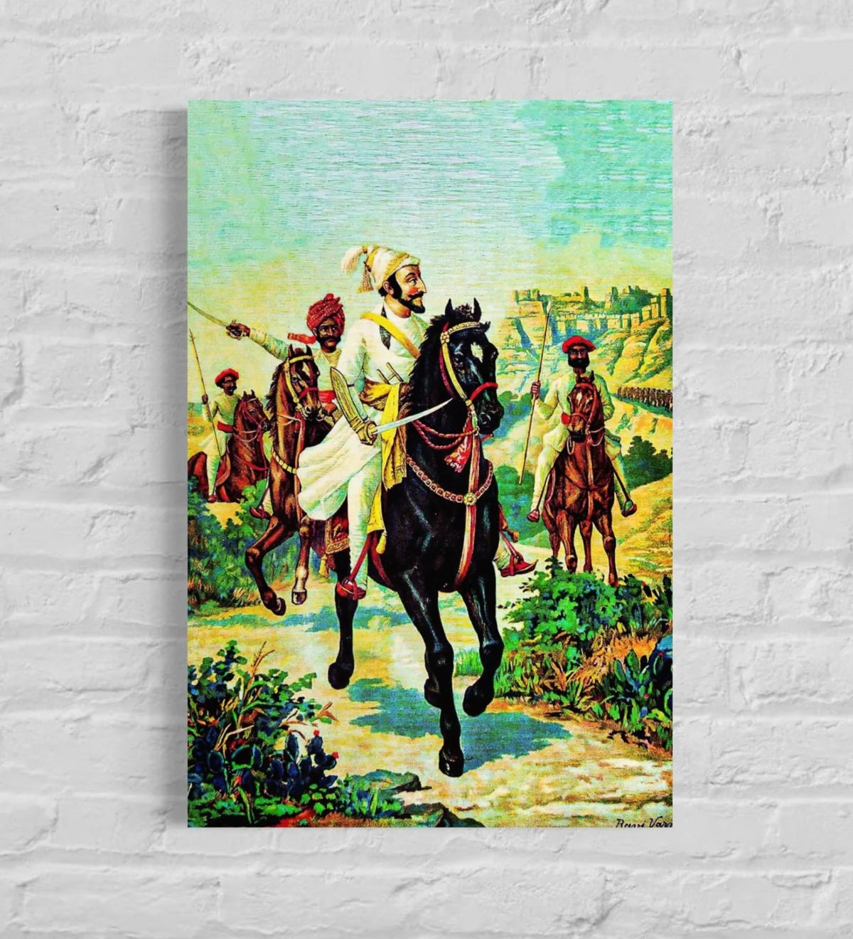 Chattrapati Shivaji Maharaj By Raja Ravi Varma Famous Canvas Painting
