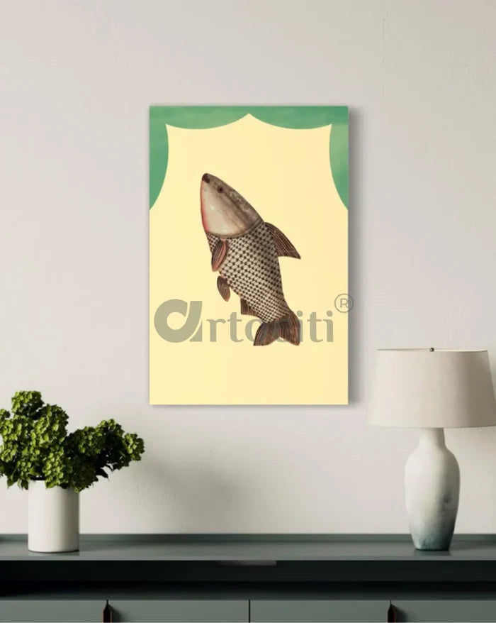 Fish Kalighat Painting Famous Canvas Giclee Print