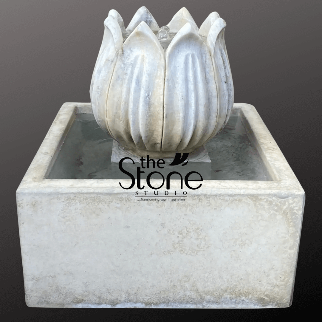 Tulip Marble Fountain with Base 3ft