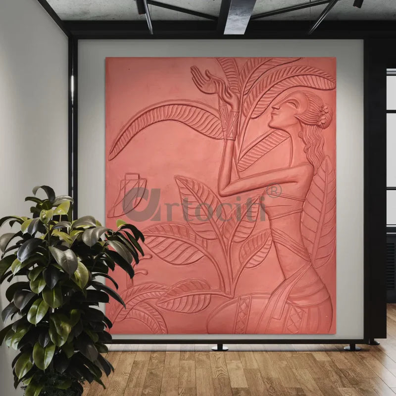Egyptian Lady abstract 3D Elevation Sculpture Relief Mural Wall Art