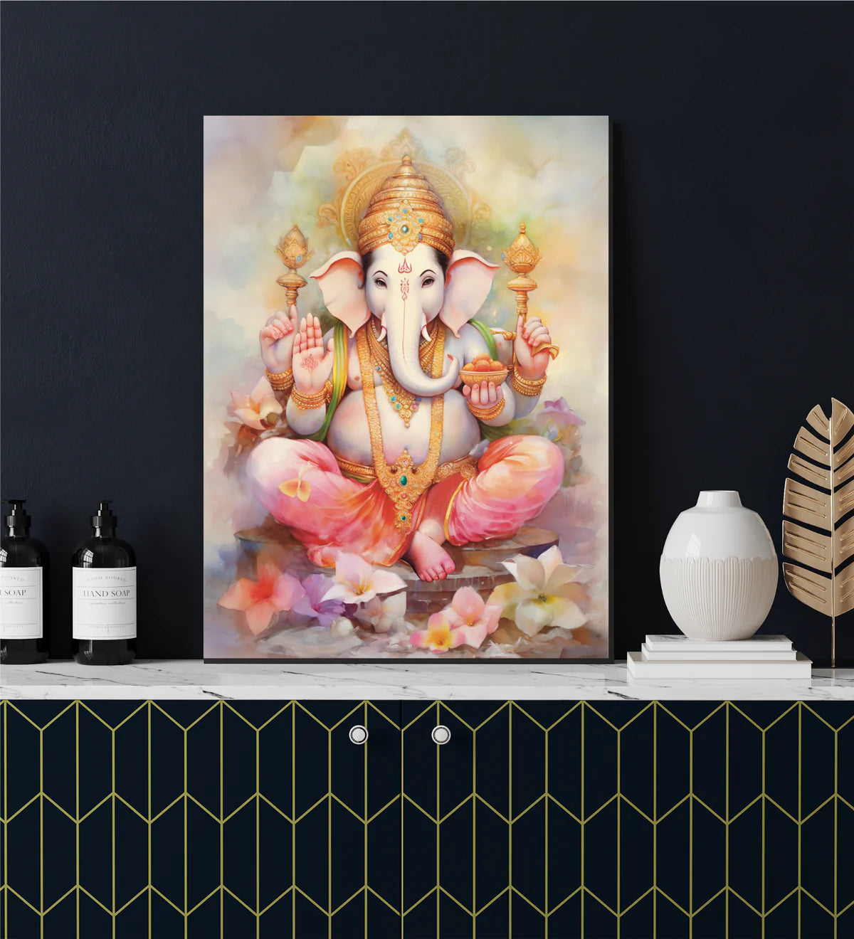 Divine Lord Ganesha Giclee Print Gallery Wrapped