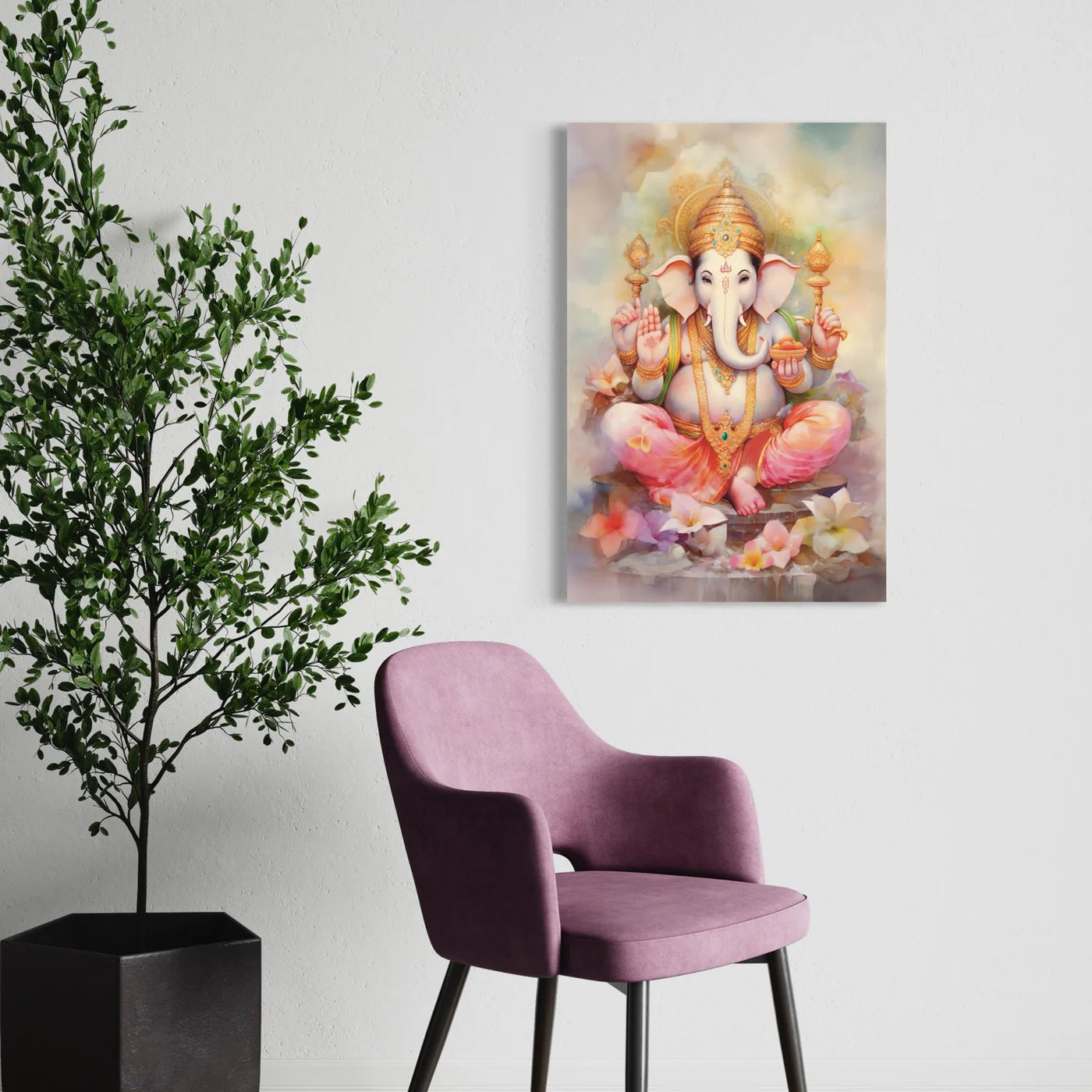 Divine Lord Ganesha Giclee Print Gallery Wrapped