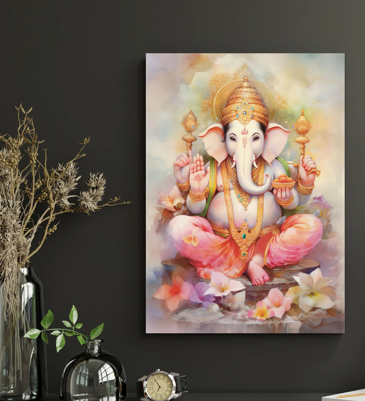Divine Lord Ganesha Giclee Print Gallery Wrapped