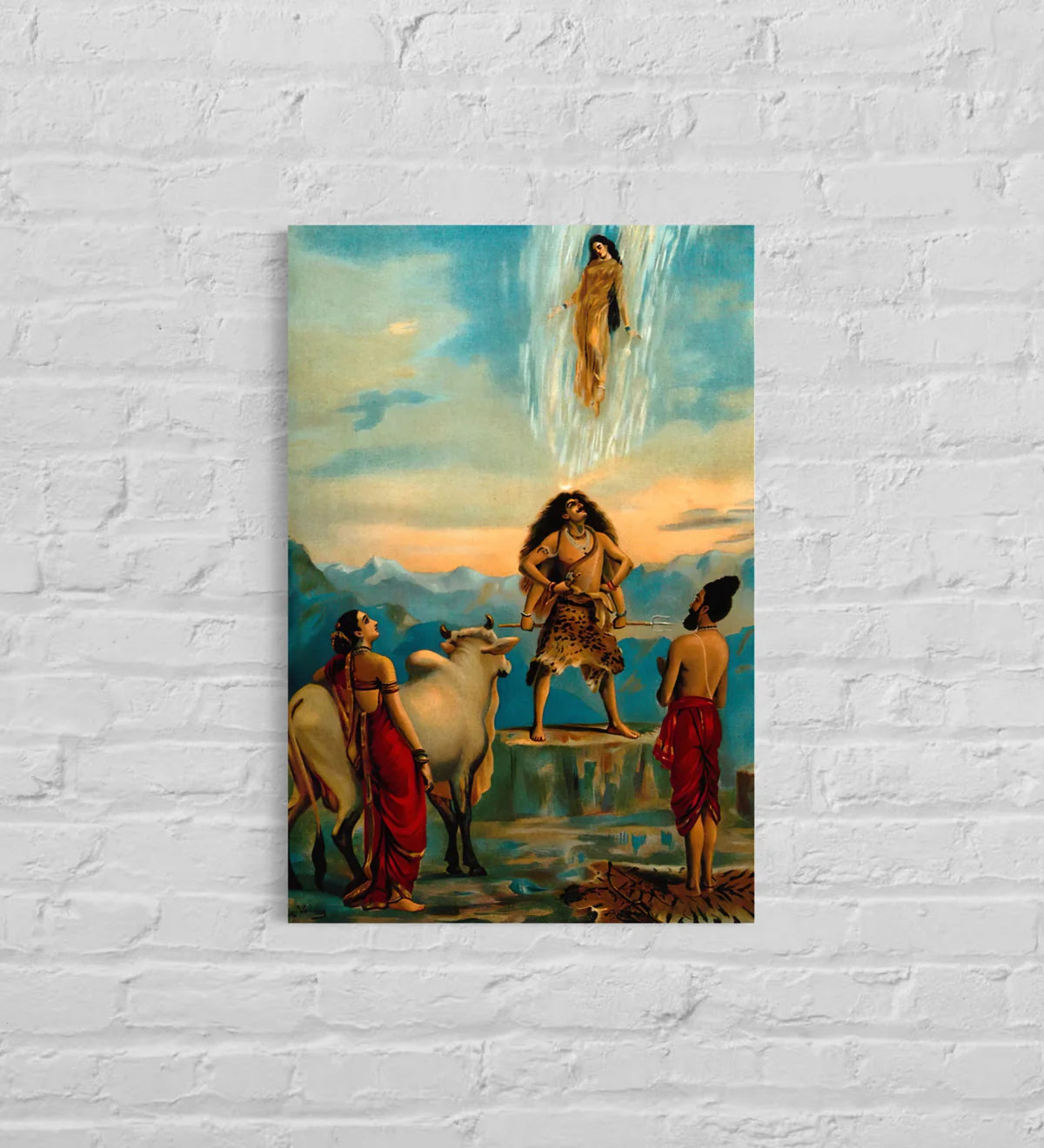 Gangawataran Descent Of Ganga By Raja Ravi Varma Famous Canvas Painting