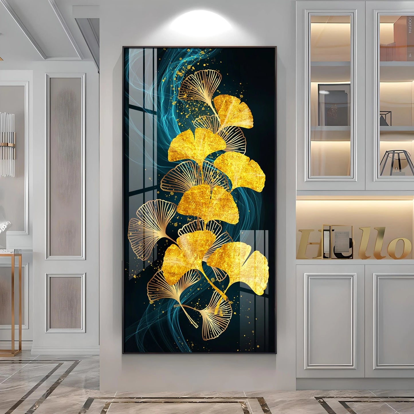 Glittering Ginkgo Luxury Crystal Wall Art
