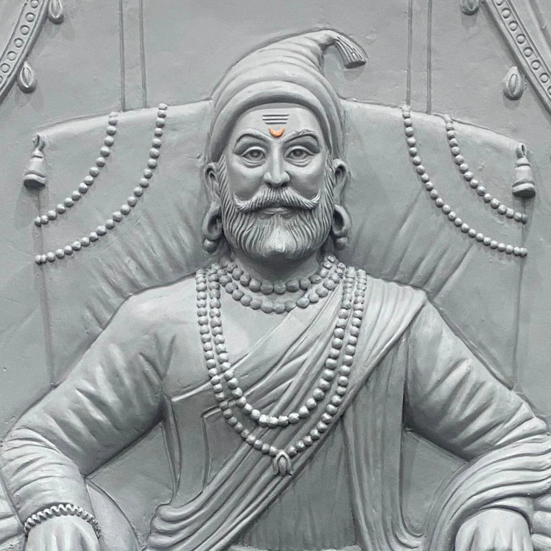 5.2X4.5 Feet Chattrapati Shivaji Maharaj 3D Relief Mural Wall Art