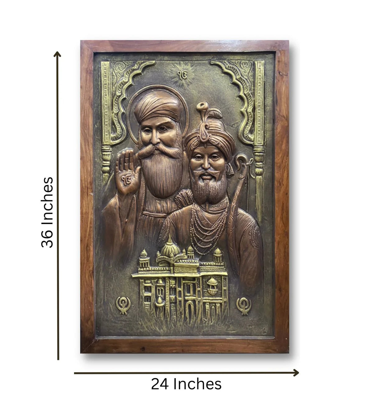 3X2 Feet Guru Nanak And Guru Gobind Singh 3D Relief Mural Wall Art