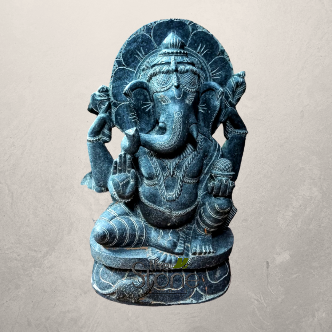 Ganesha Murti in Black Stone 18″