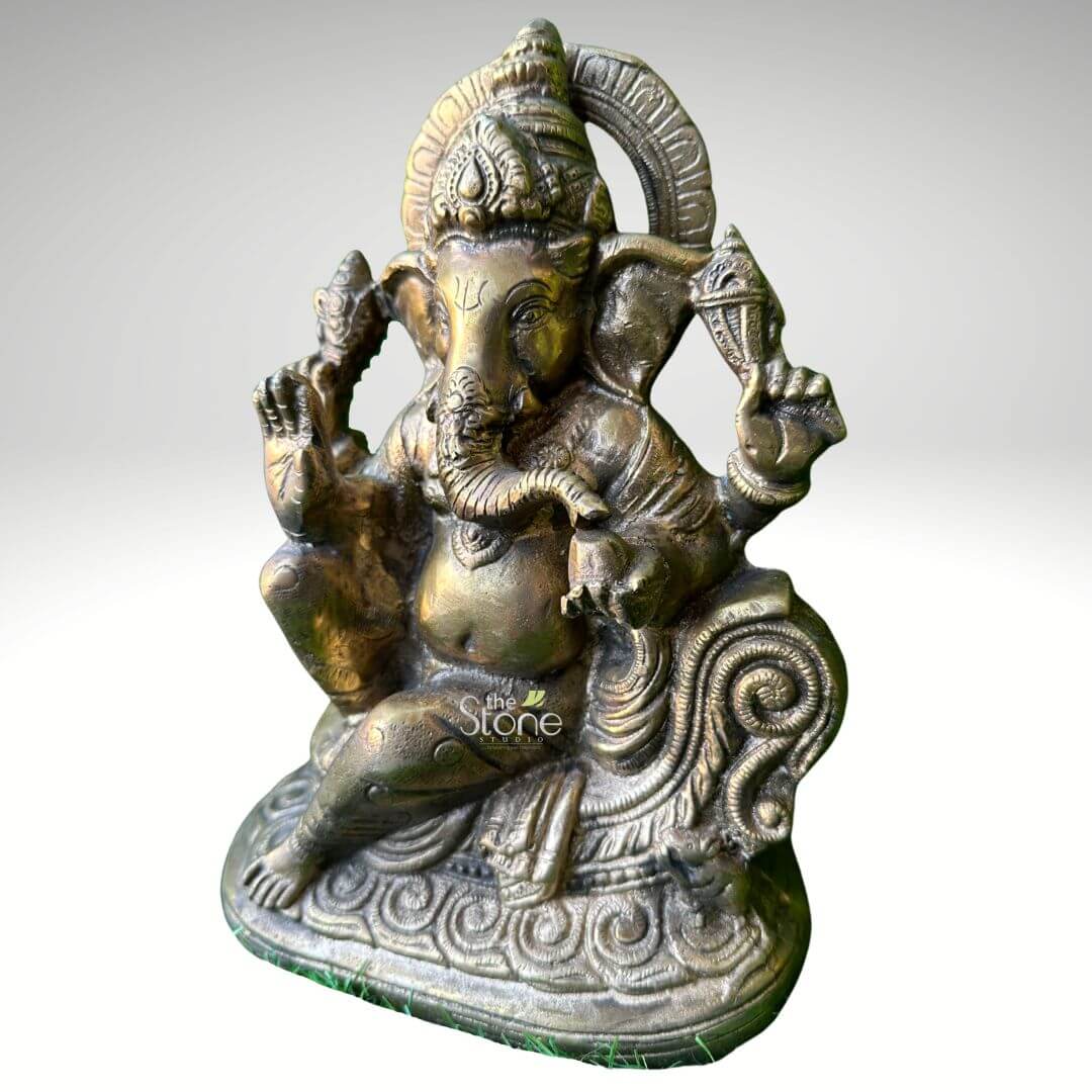 Brass Ganpati Idol 10″