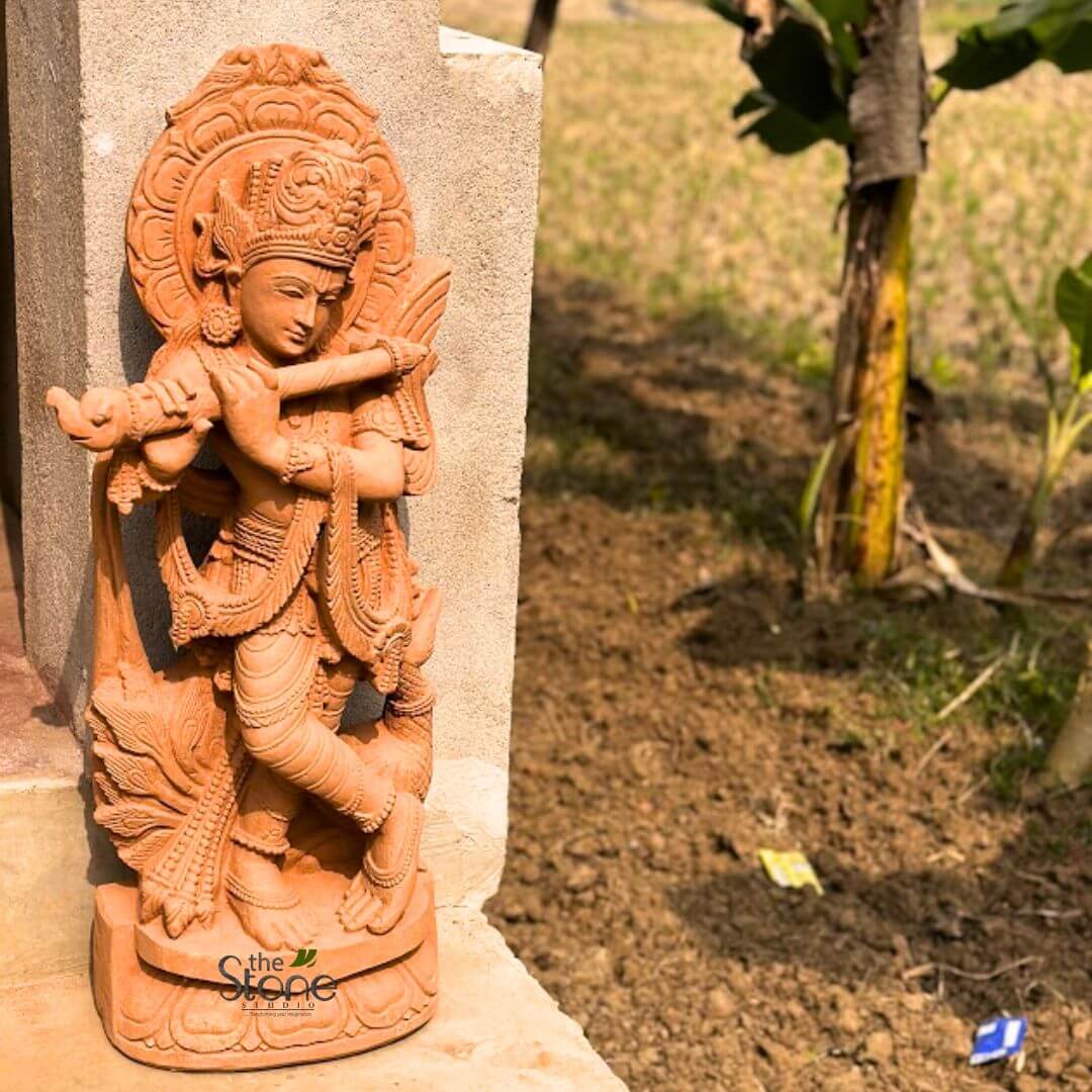 Lord Krishna With Peacock statue 30″