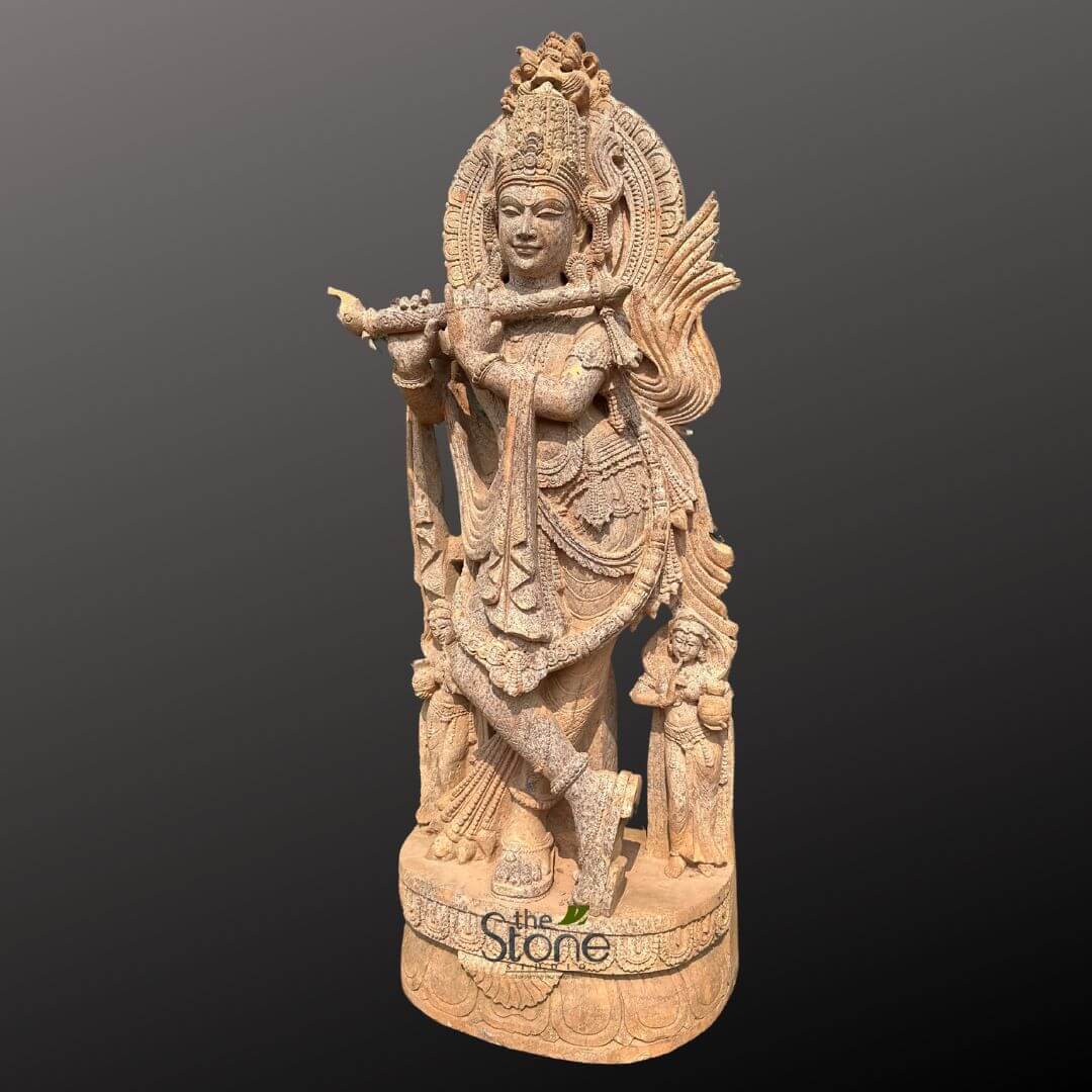 Stone Krishna Idol 6ft