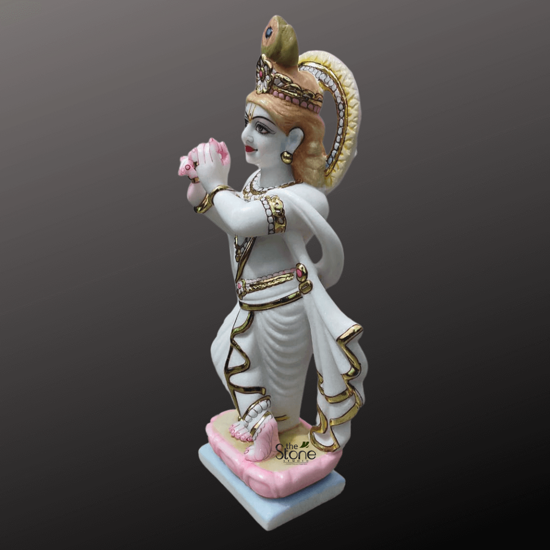 Marble Krishna Idol 18″
