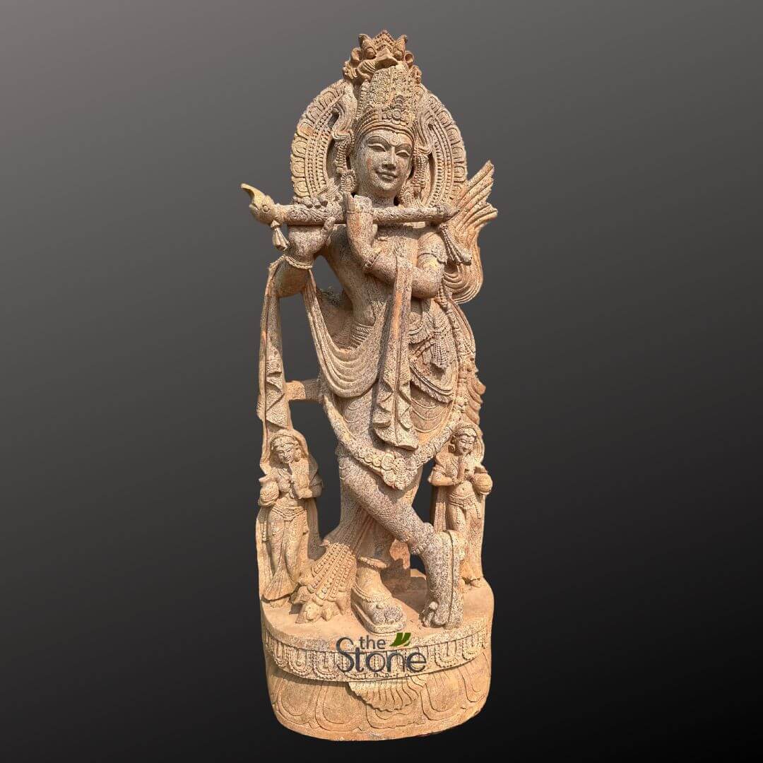 Stone Krishna Idol 6ft