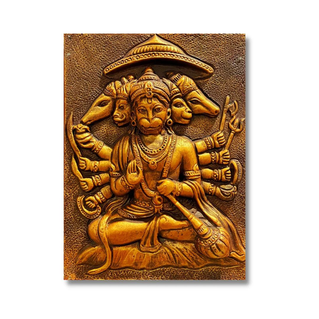 Panchmukhi Hanuman 3D Relief Mural Wall Art