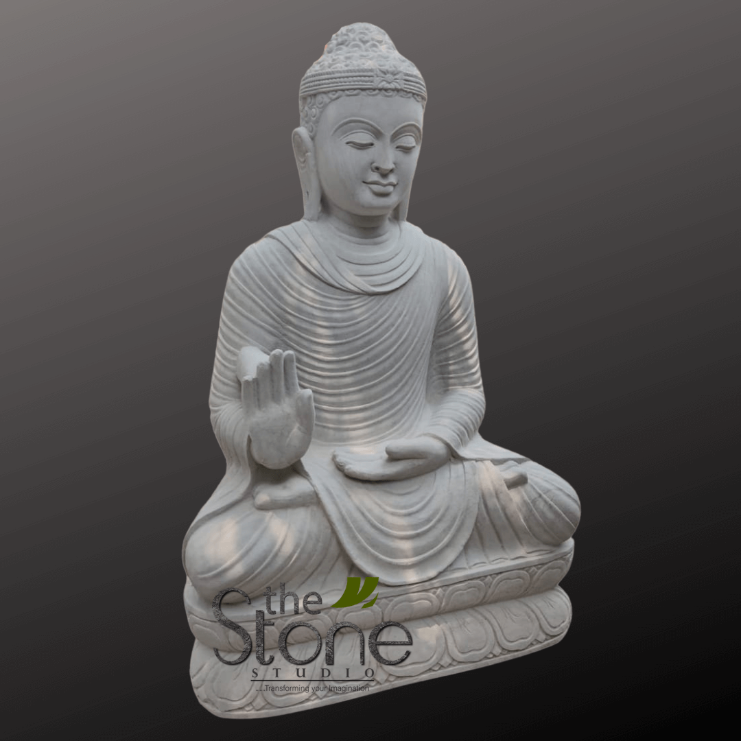 White Buddha Statue Home Decor 3ft