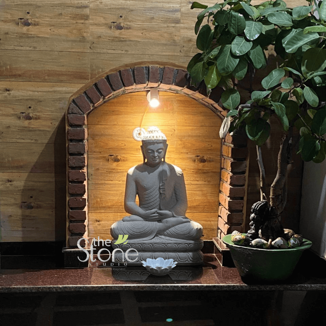 White Buddha Statue 3.5′