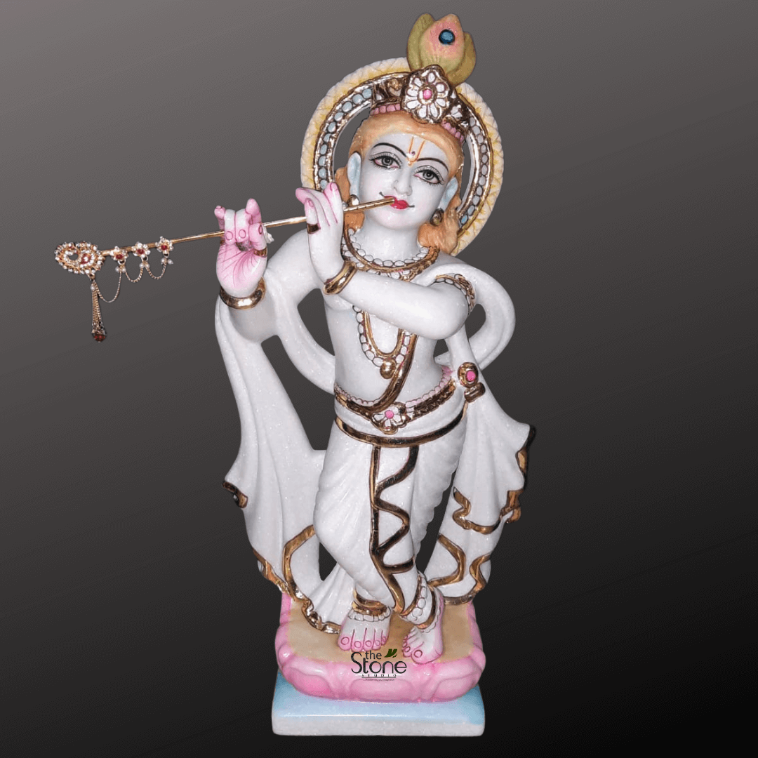 Marble Krishna Idol 18″