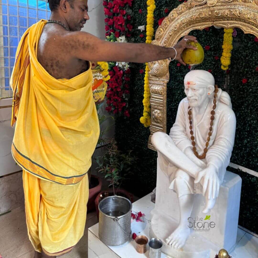 Sai Baba Marble Murti 3.5′