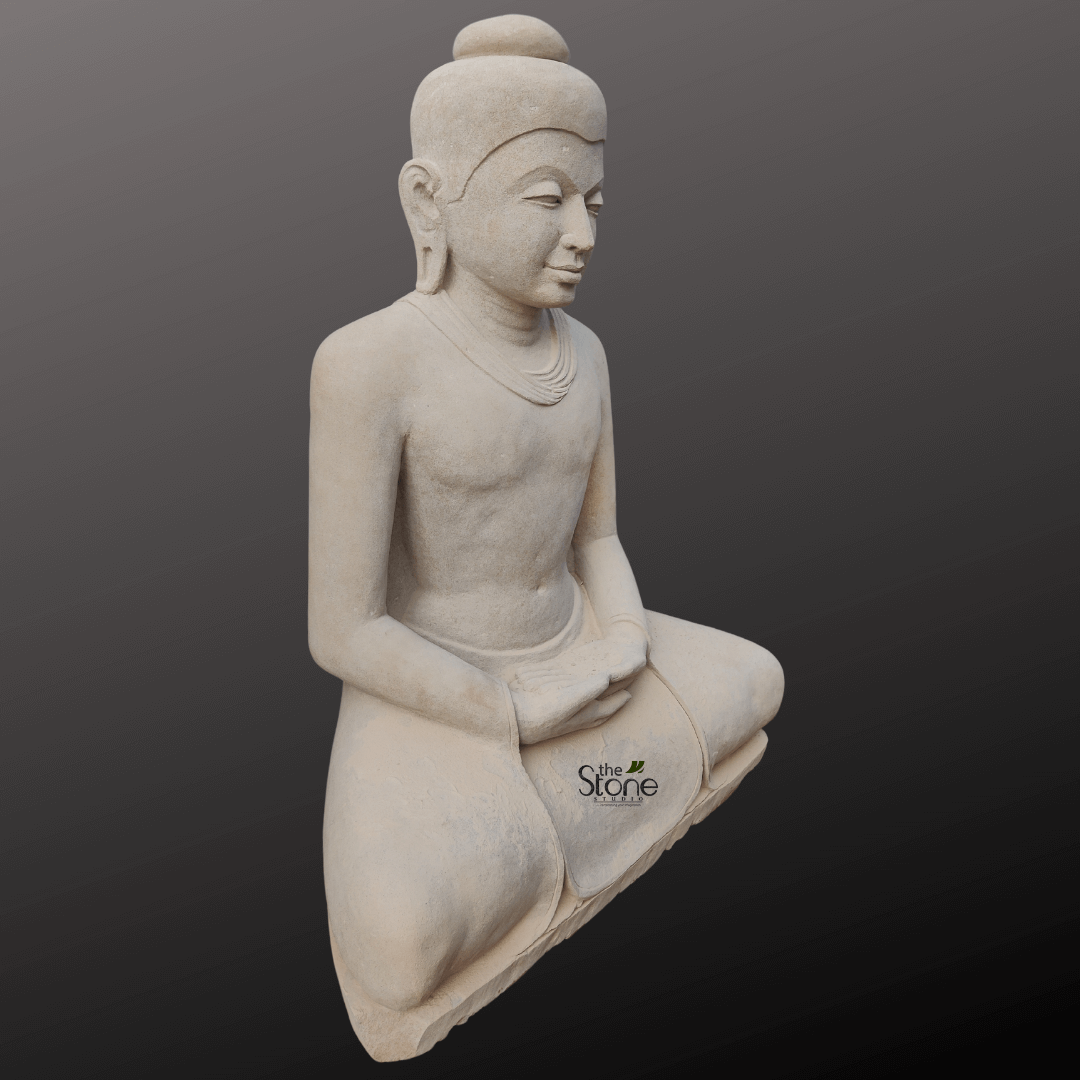 White Gautam Buddha Statue 60″