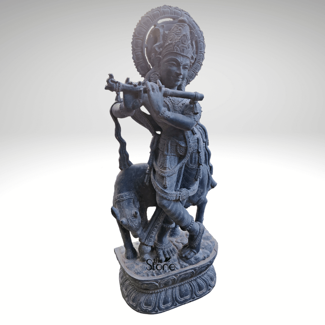 Granite Krishna Statue 3.5ft