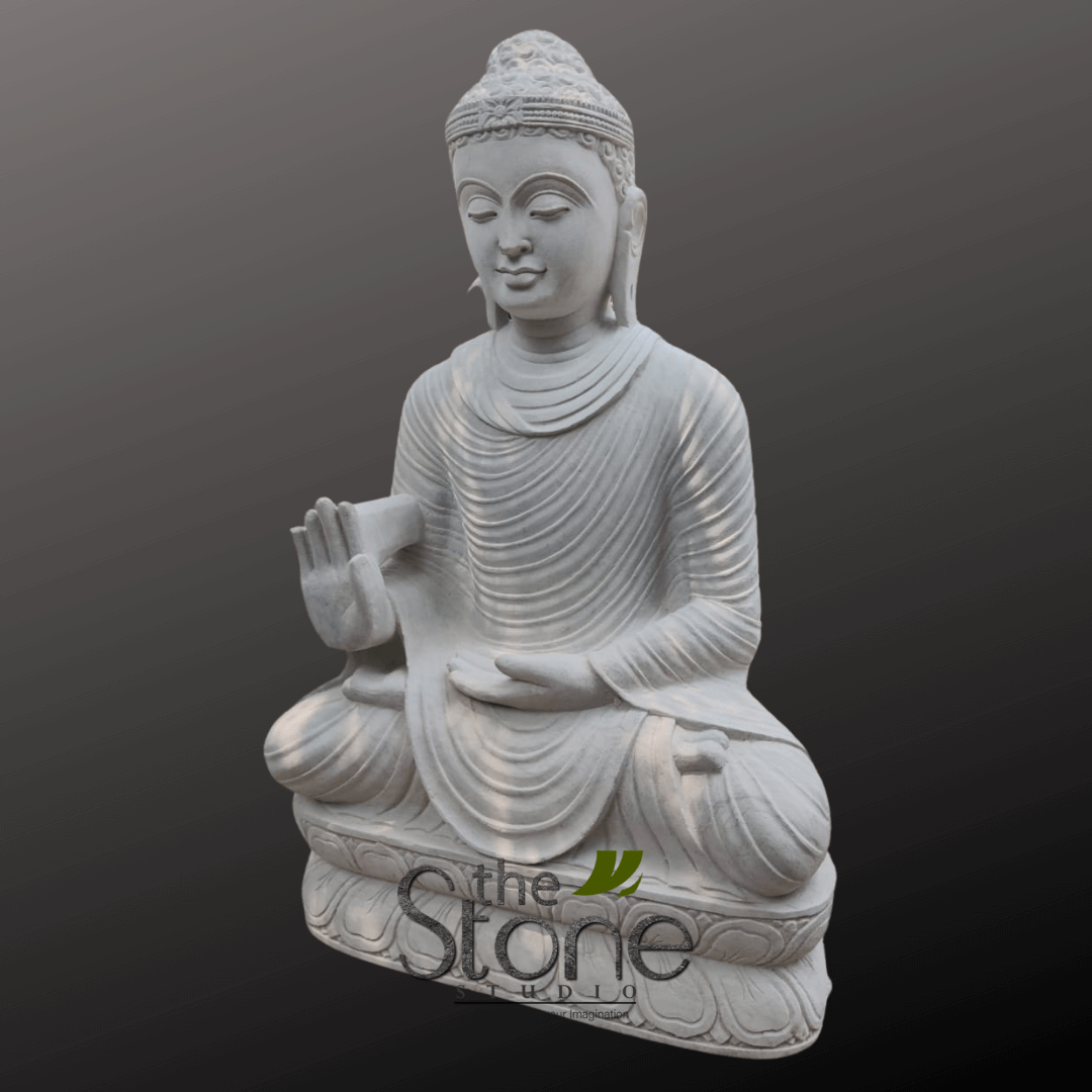 White Buddha Statue Home Decor 3ft