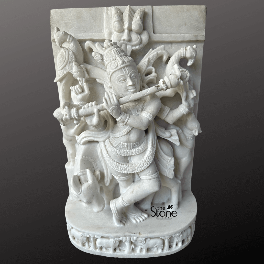 Marble Krishna Statue 18″