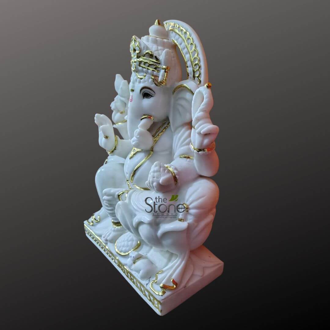 1.5 feet marble ganesha statue