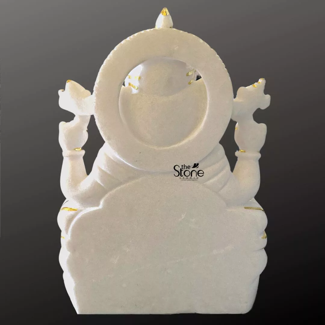 18 Inch Marble Ganesha Statue
