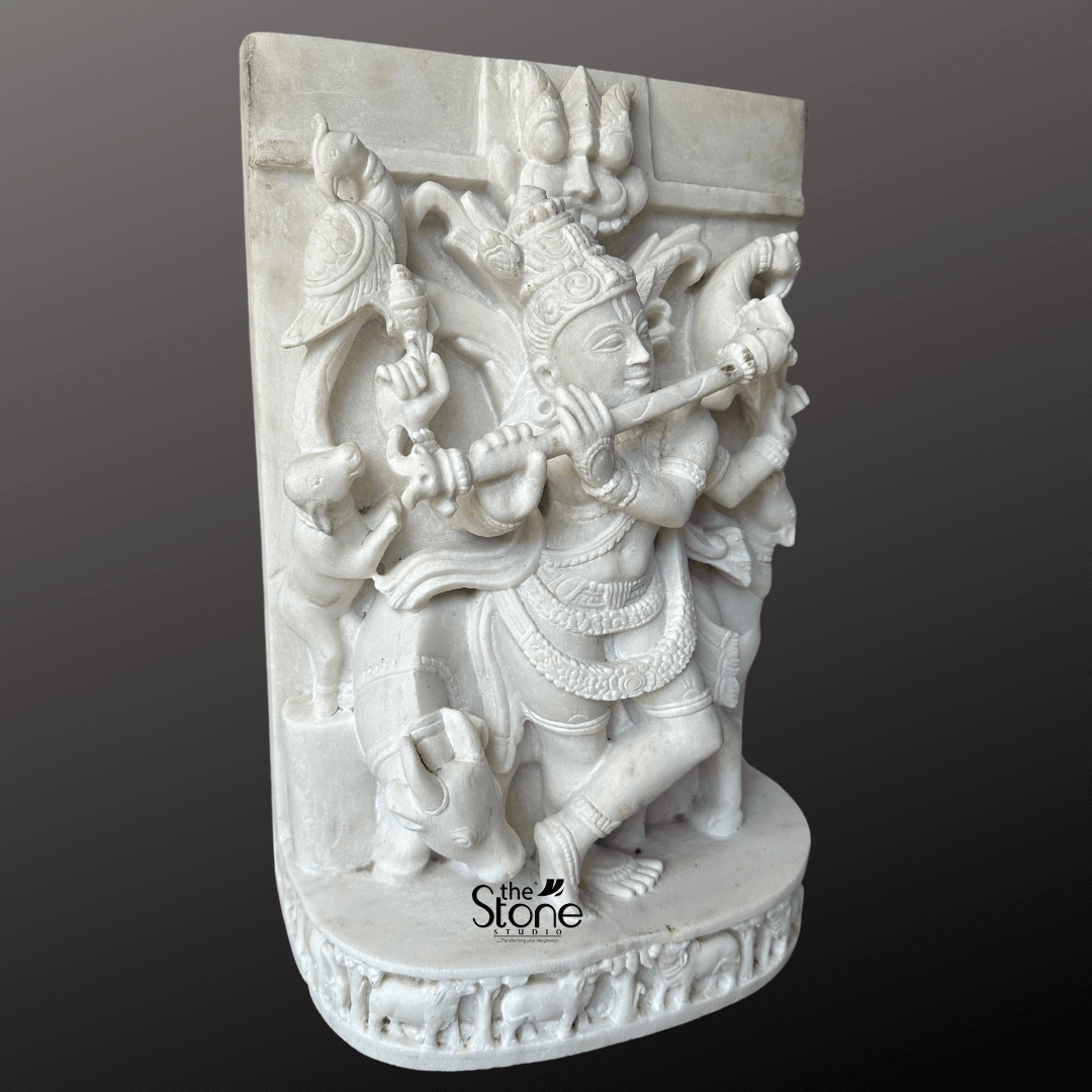 Marble Krishna Statue 18″