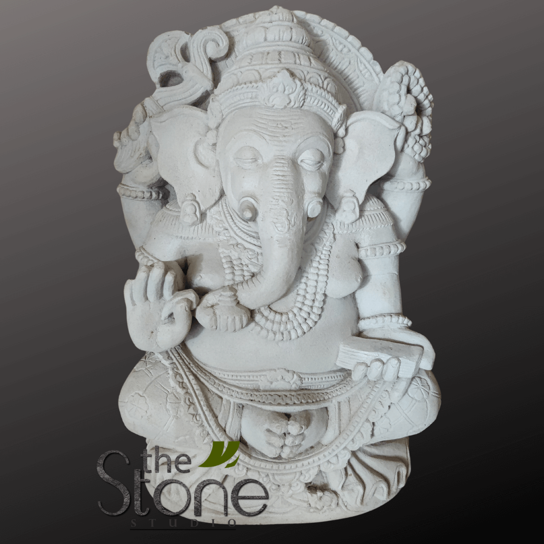 White Ganesha Idol 18″
