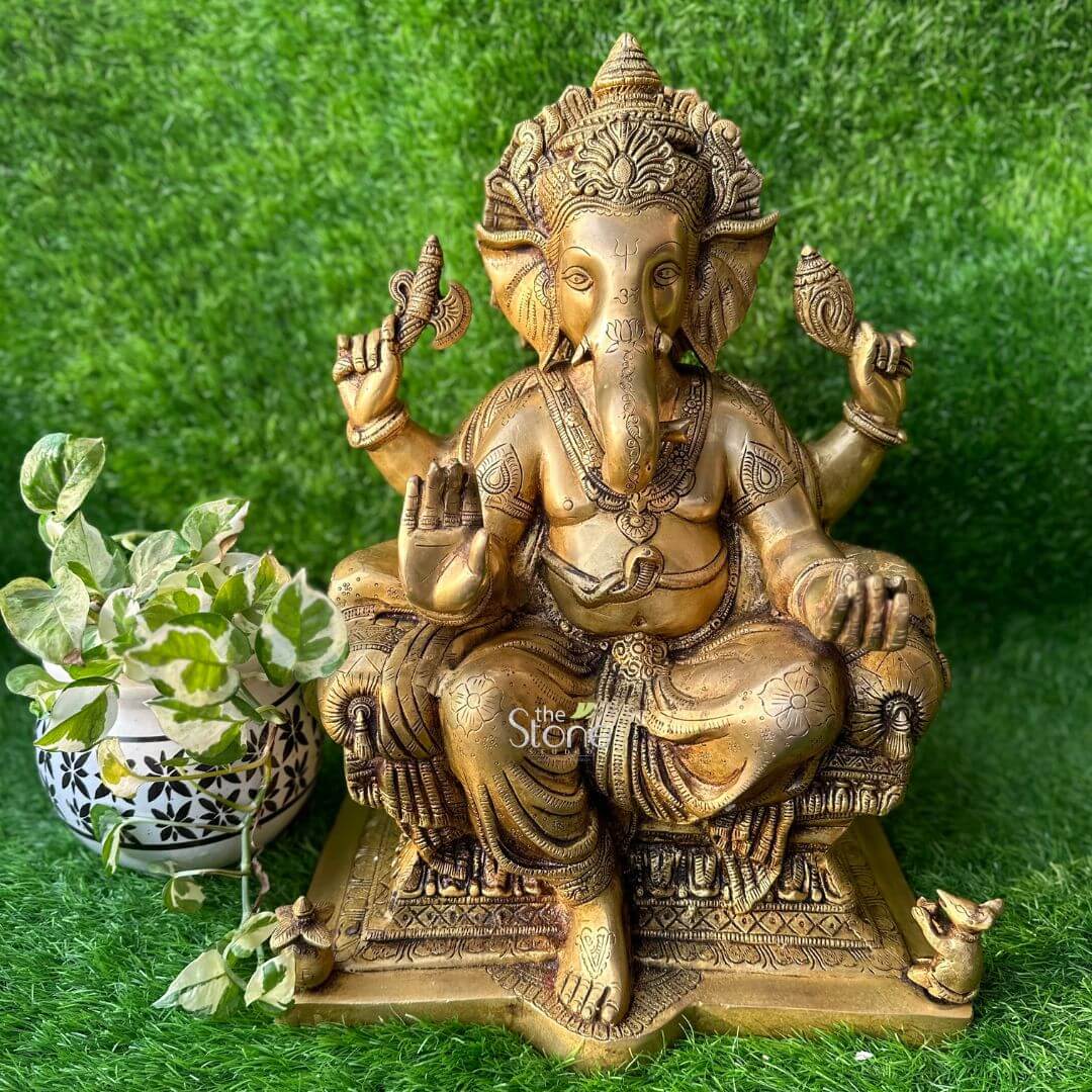 Brass Ganesha Idol For Home 1.5ft