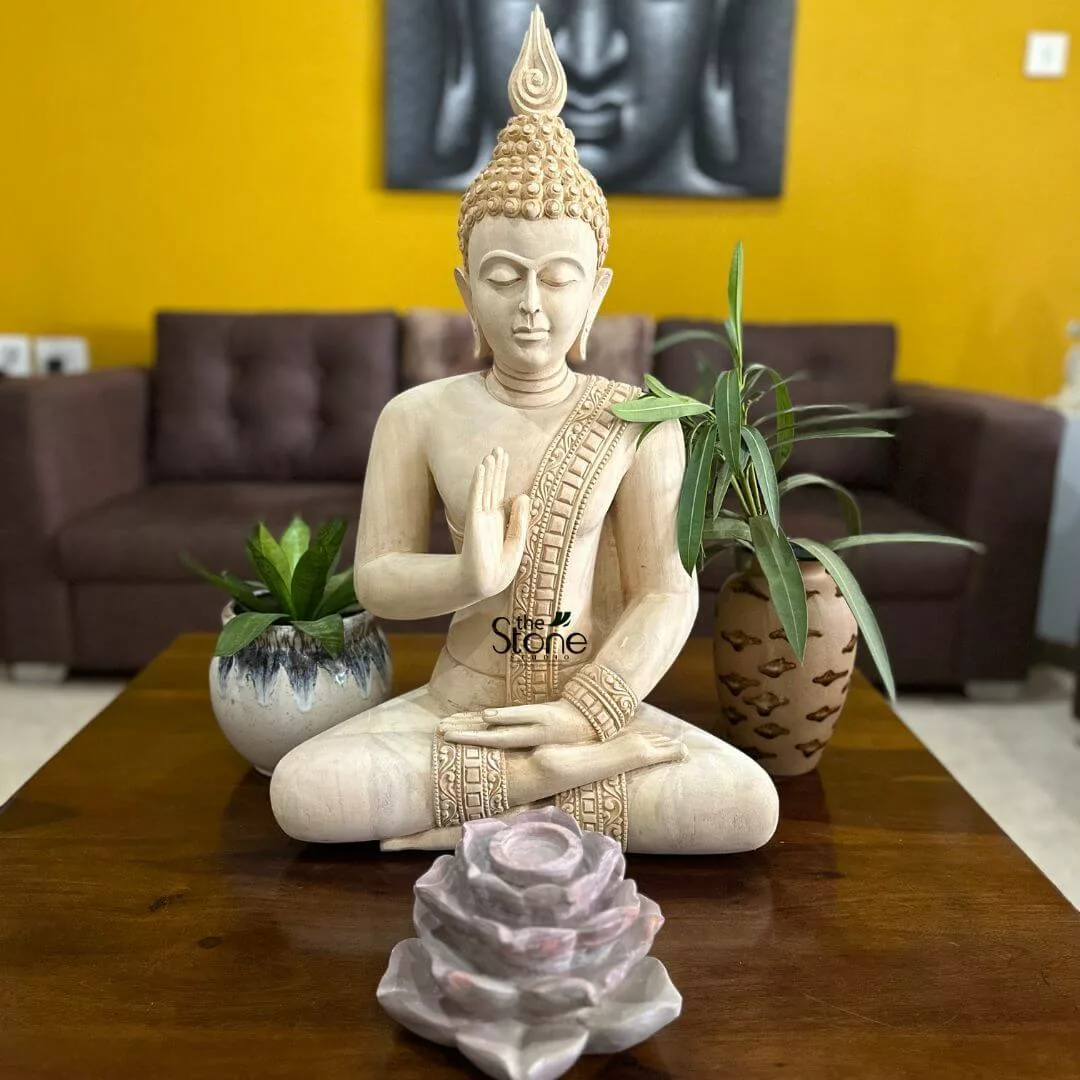2 Feet Buddha Wooden Statue