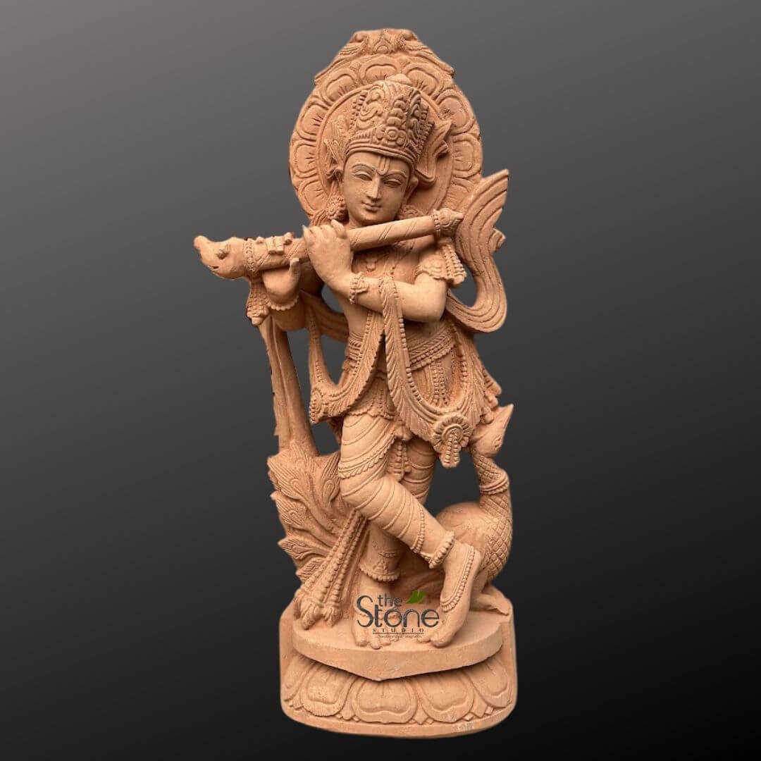 Lord Krishna With Peacock statue 30″