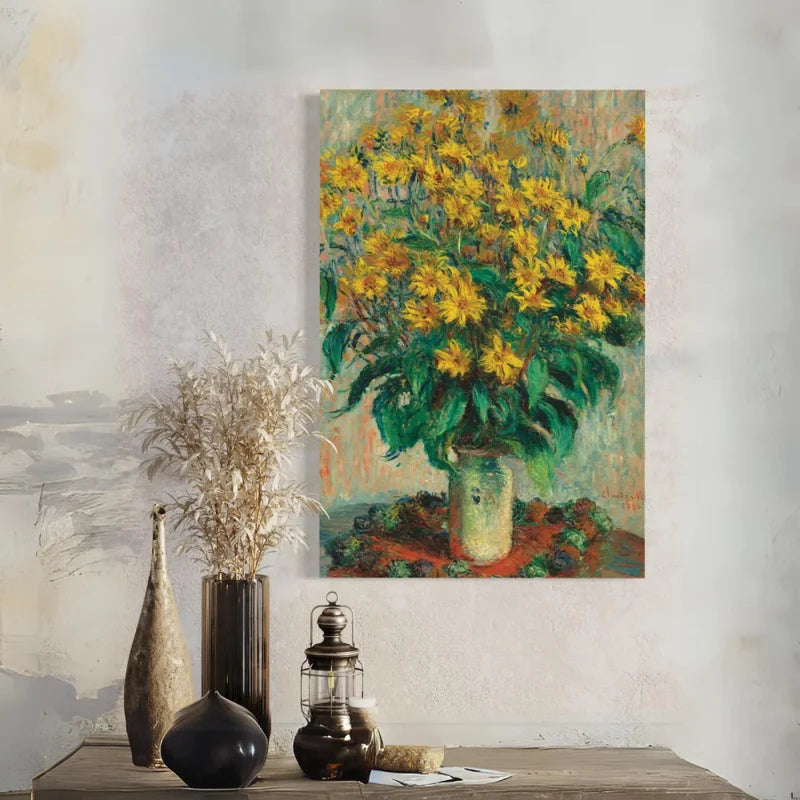 Jerusalem Artichoke Flowers by Claude Monet Canvas Giclee Print