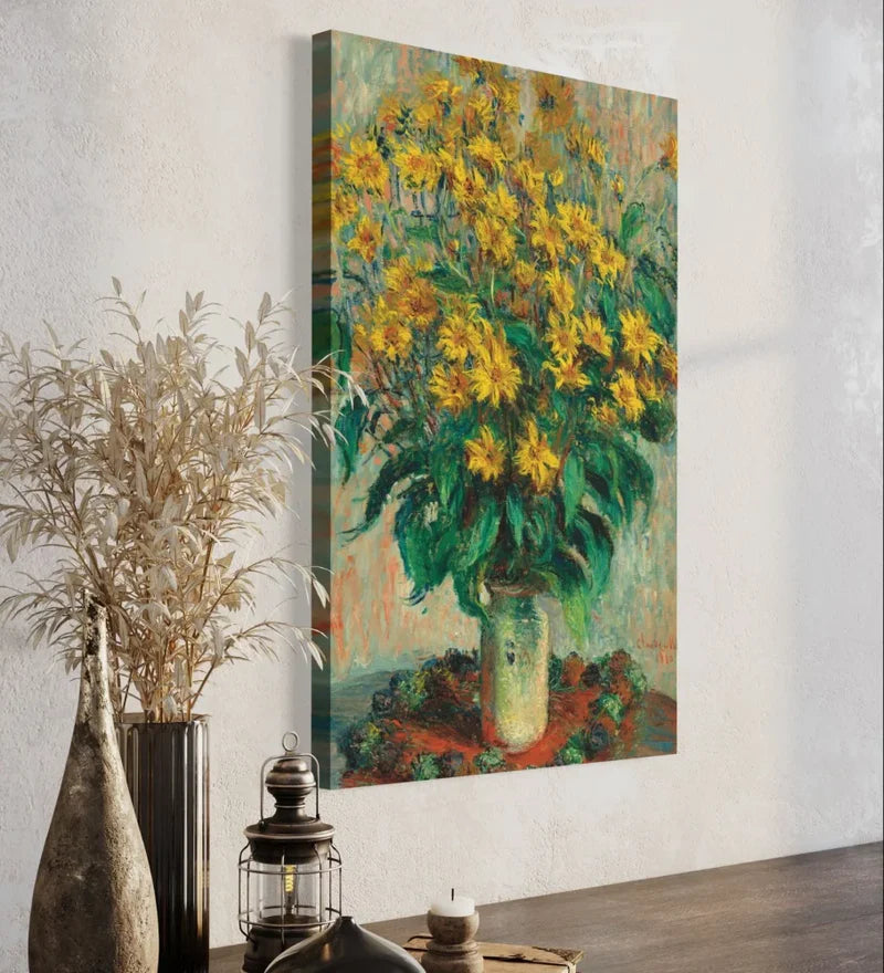 Jerusalem Artichoke Flowers by Claude Monet Canvas Giclee Print