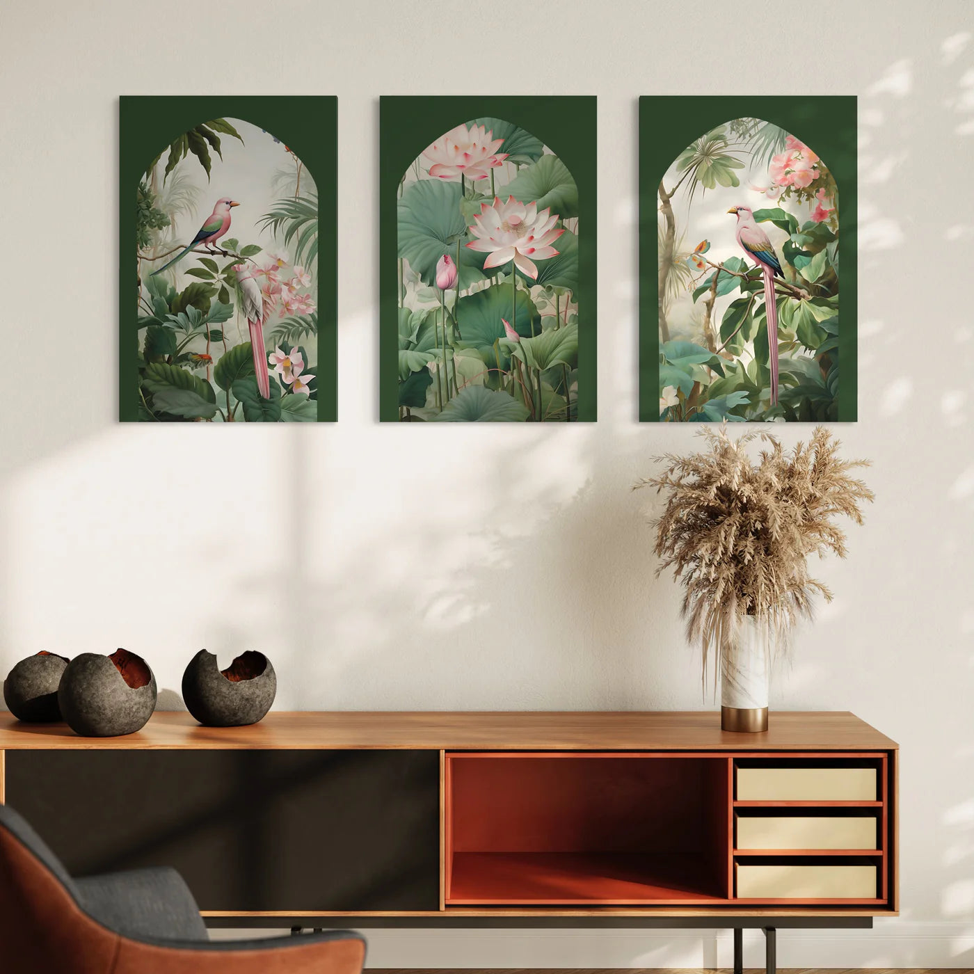 Pichwai Jungle Trio Canvas Set Of 3