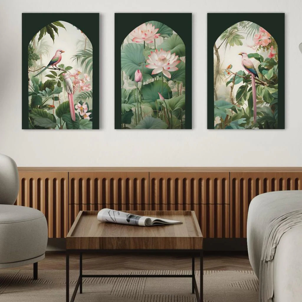 Pichwai Jungle Trio Canvas Set Of 3