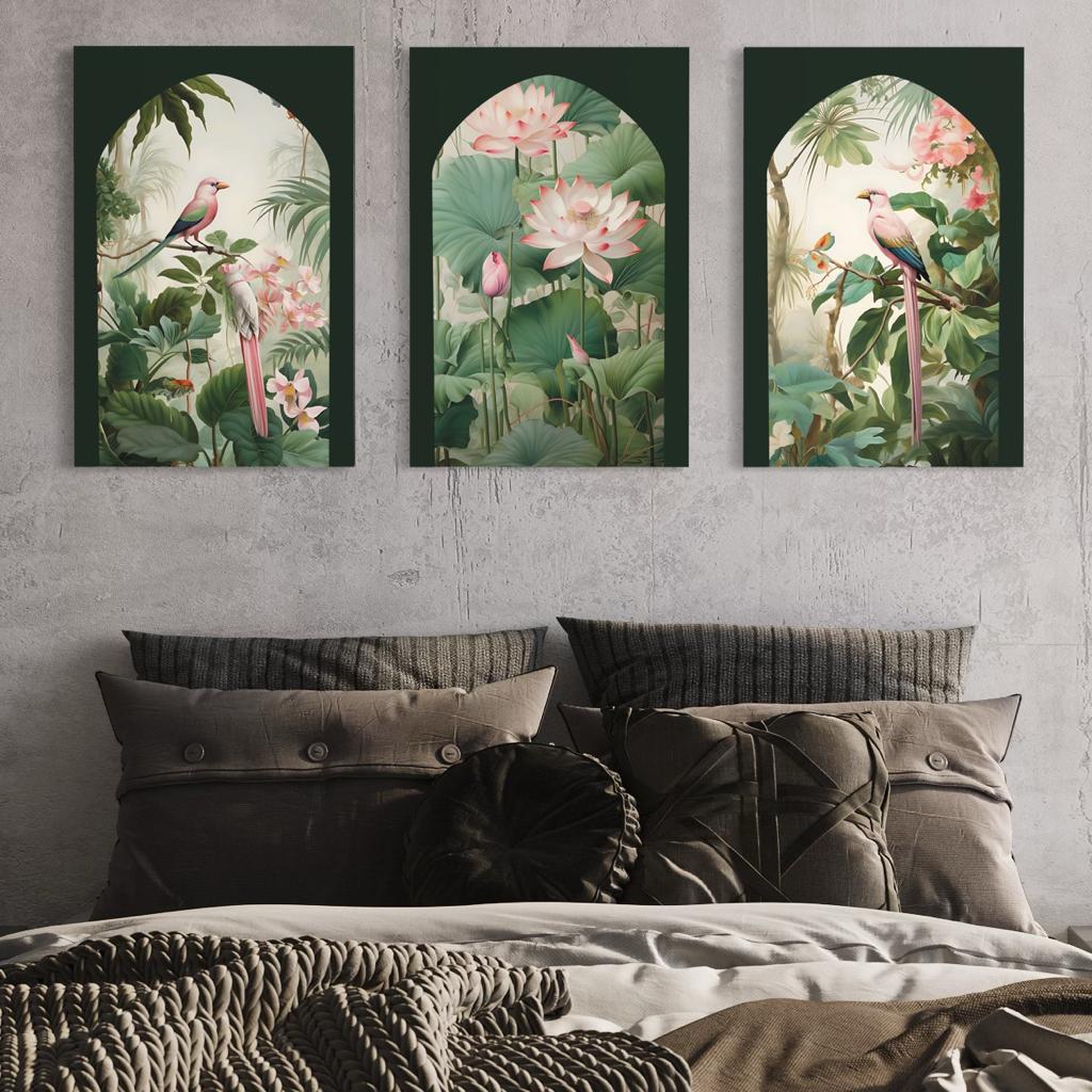 Pichwai Jungle Trio Canvas Set Of 3