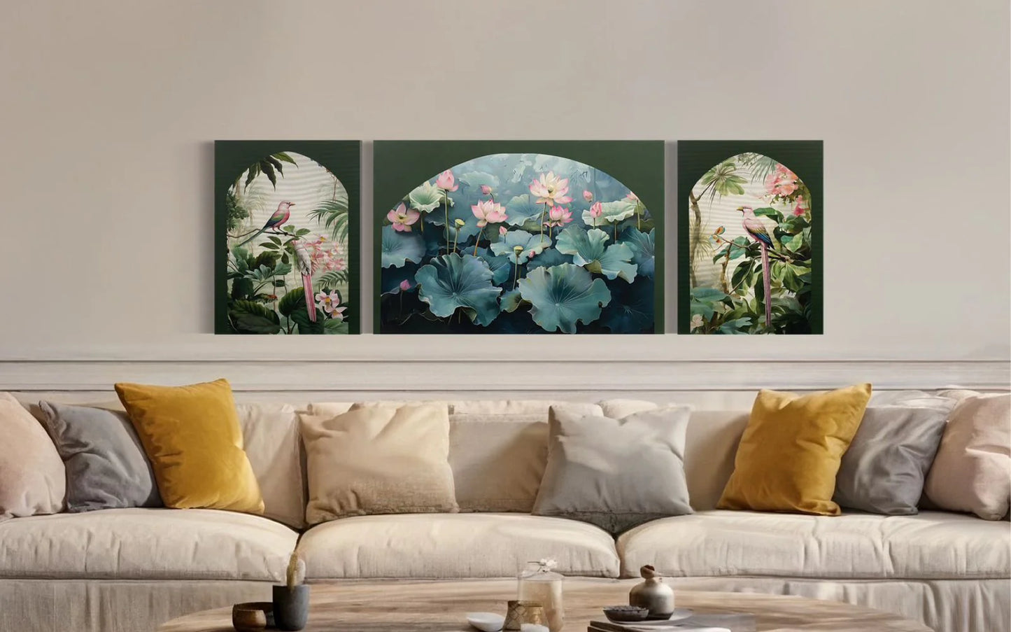 Pichwai Jungle Trio Canvas Set Of 3