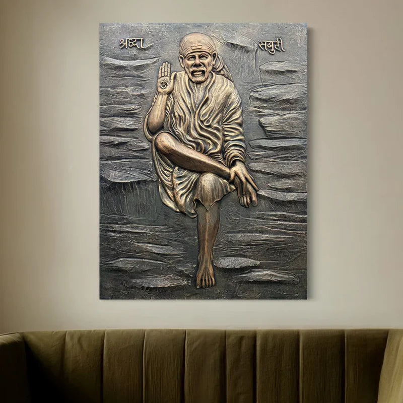 Sai Baba 3D Relief Mural Wall Art