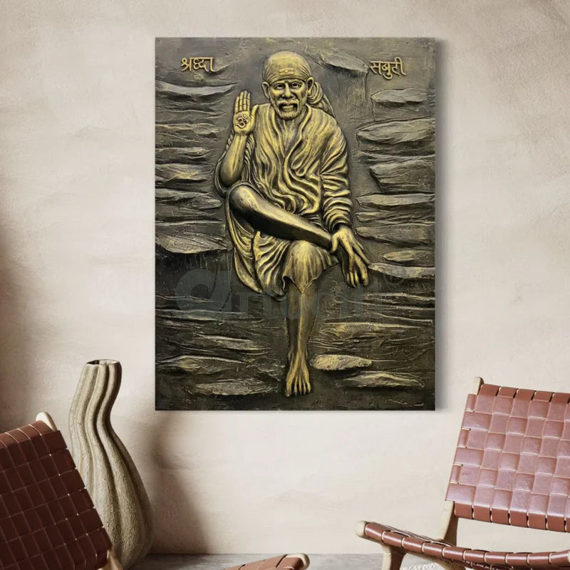 Sai Baba 3D Relief Mural Wall Art