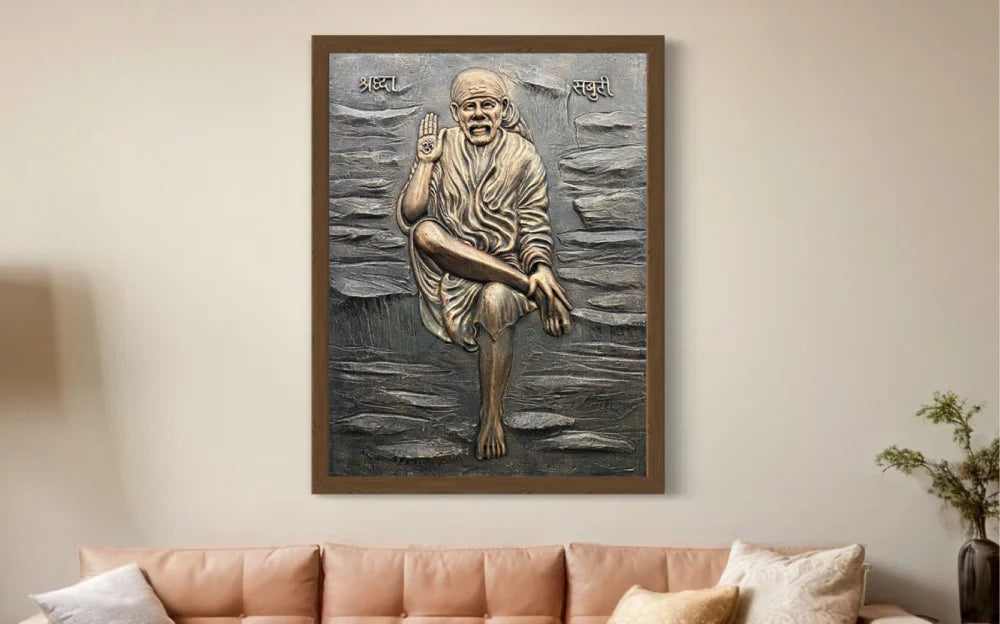 Sai Baba 3D Relief Mural Wall Art