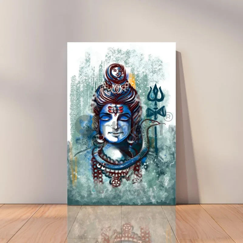 Large Size Lord Shiva Modern Abstract Canvas Painting