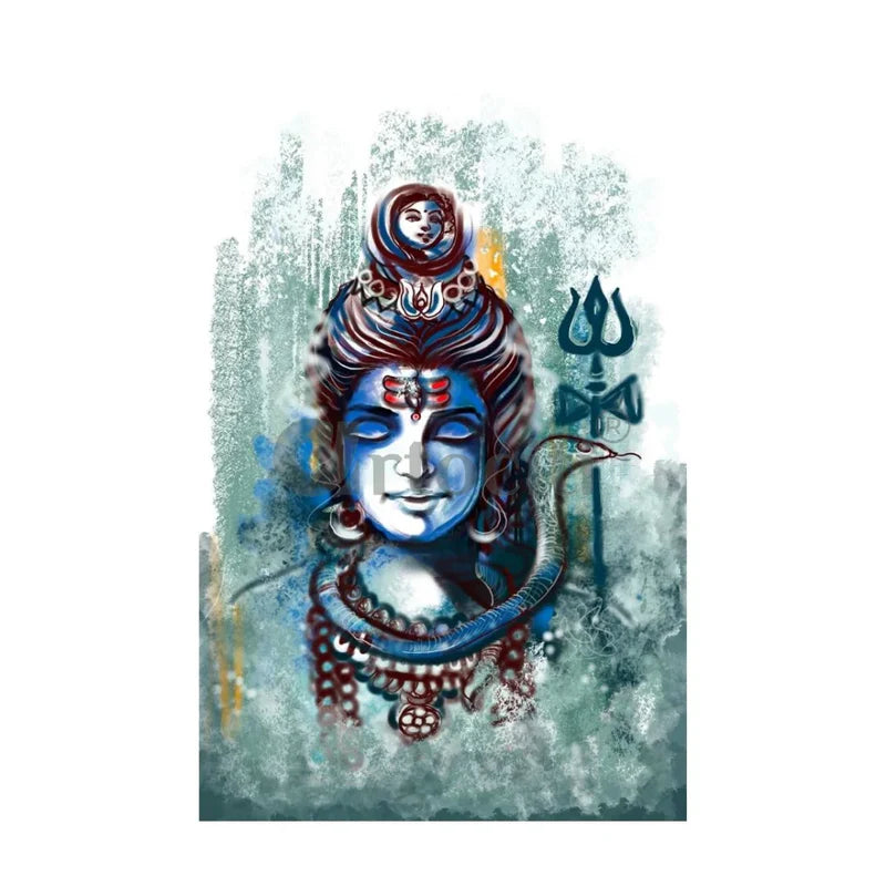 Large Size Lord Shiva Modern Abstract Canvas Painting