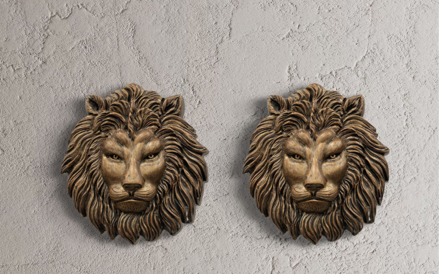 (22 Inches) Lion Face 3D Relief Mural Wall Art