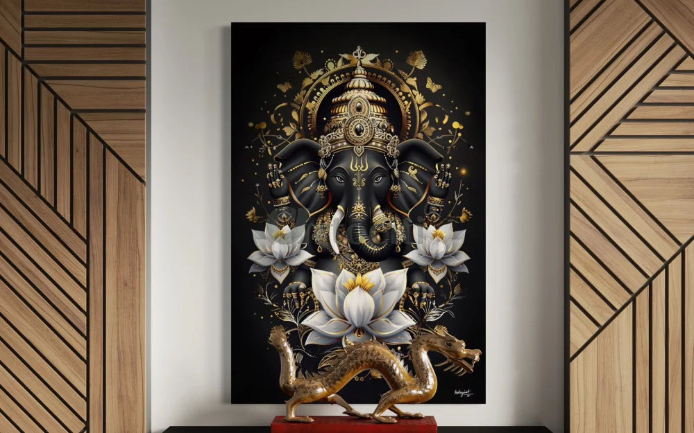 Lord Ganesha Modern Abstract Canvas Giclee Print