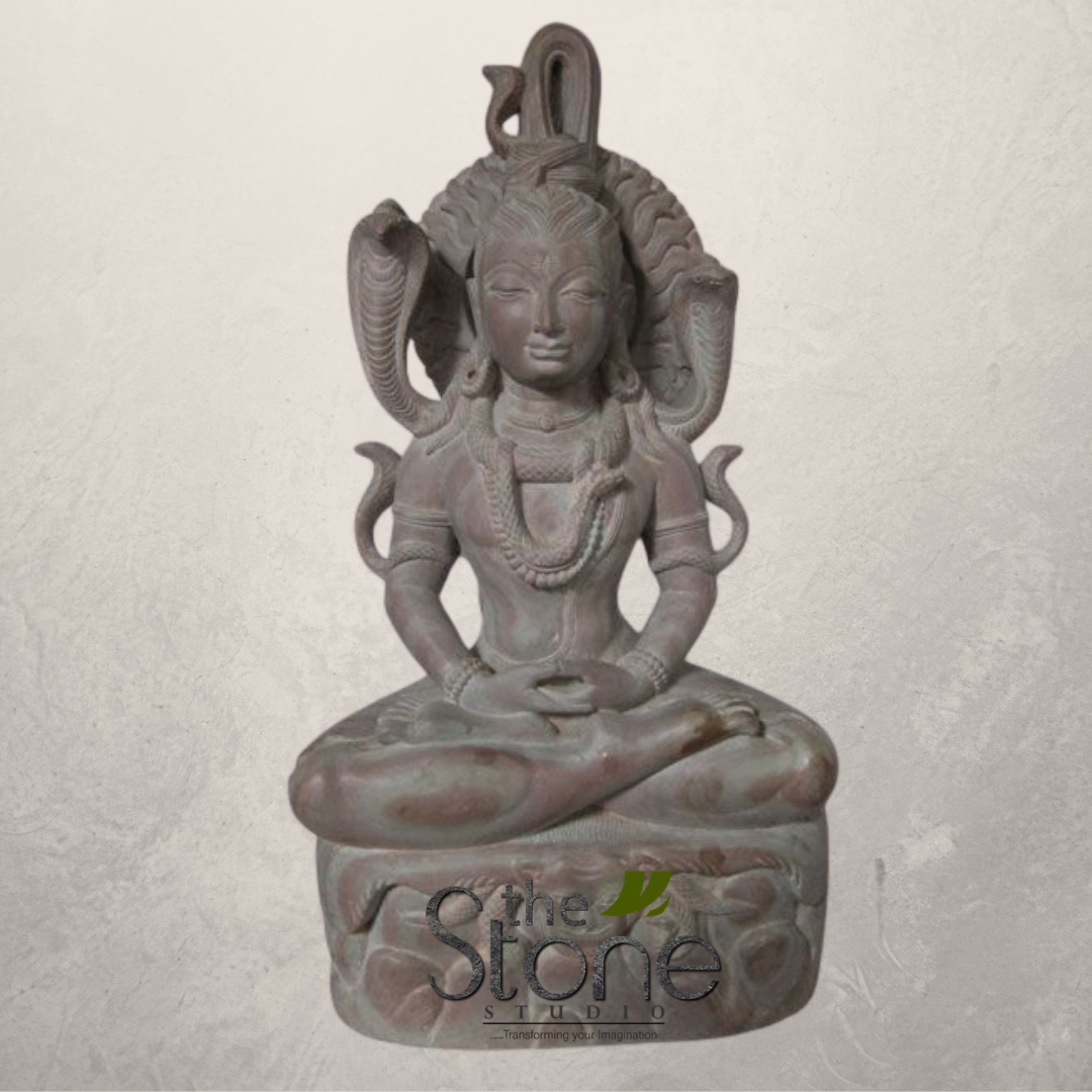 Shiva Statue in Soap Stone Sitting Position 12″