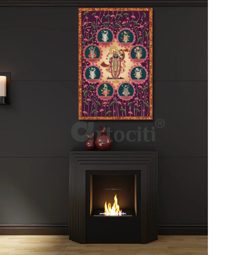 Lord Shreenath Ji Pichwai Canvas Giclee Print - Elegance in Every Hue