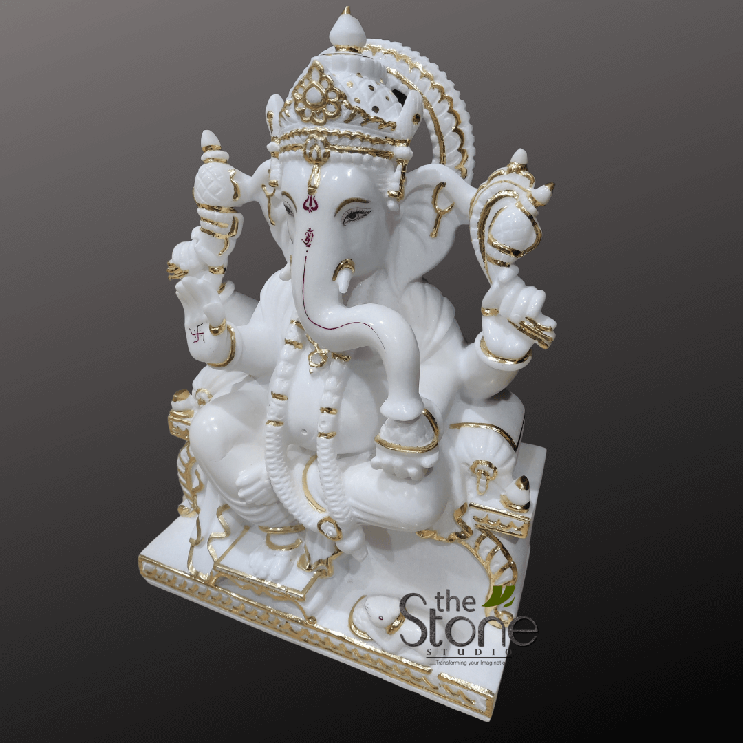 Marble Ganesh Idol for Home 24″